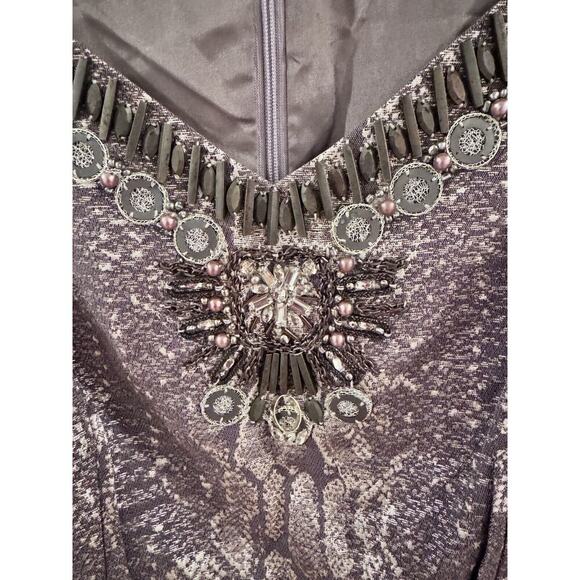 Antonio Melani Snake Print Embellished Dress Size 4 Wedding Guest Date Dress - Picture 3 of 9
